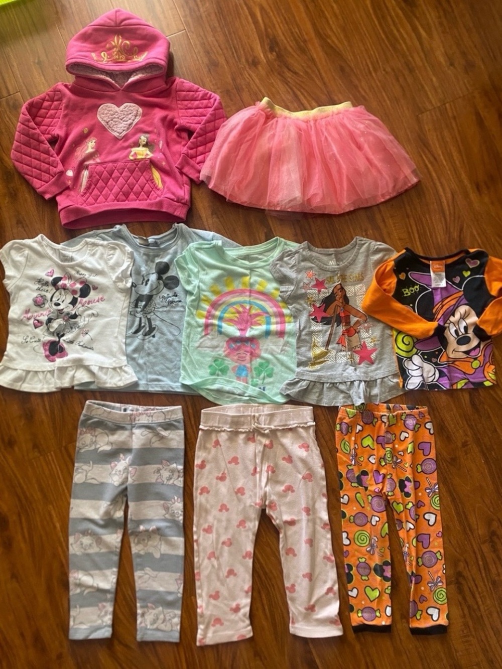 Disney Girls 10 Piece Minnie Moana Trolls Clothing Bundle Size 3T Girlhoodcore